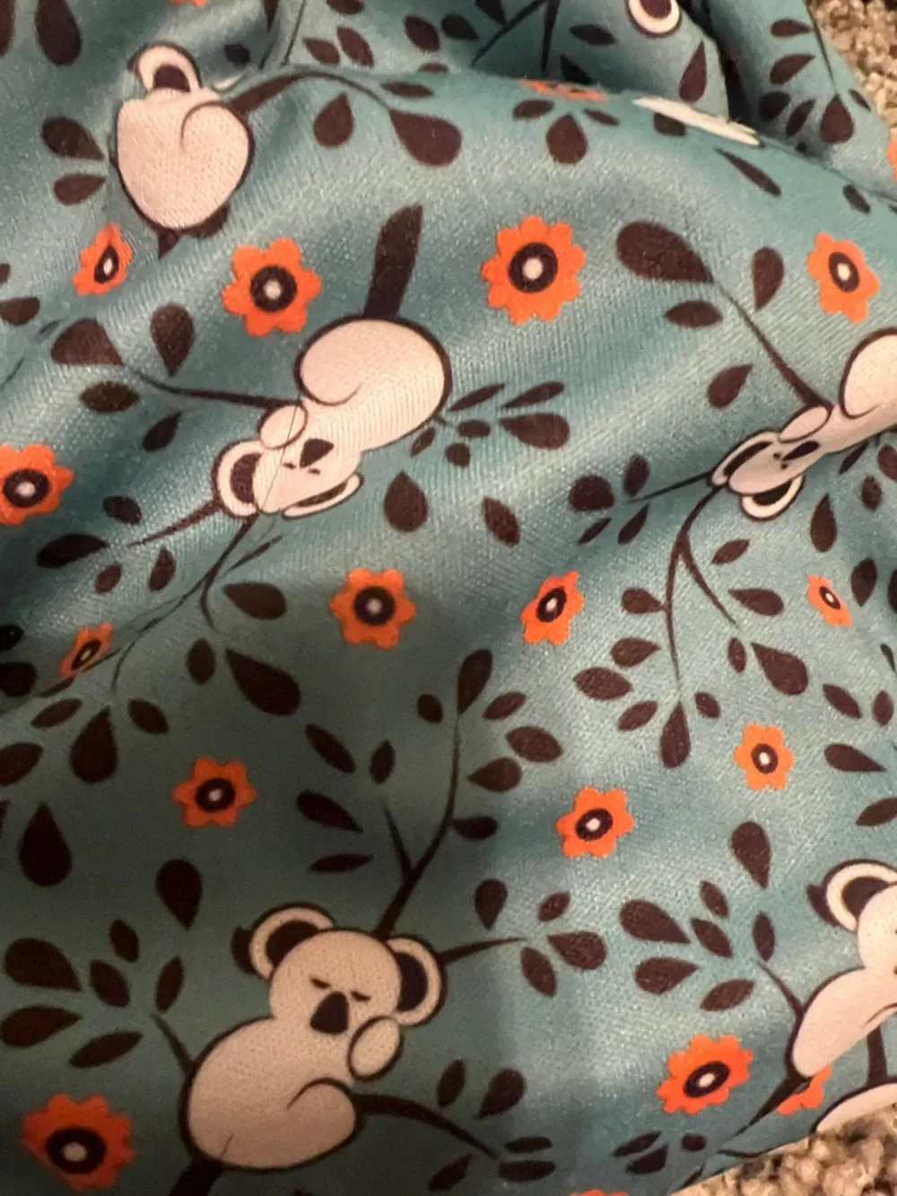 6/$10- Teal Floral Adjustable Diaper Cover